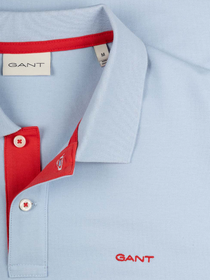 Reg Contrast Pique SS Polo Fresh Blue