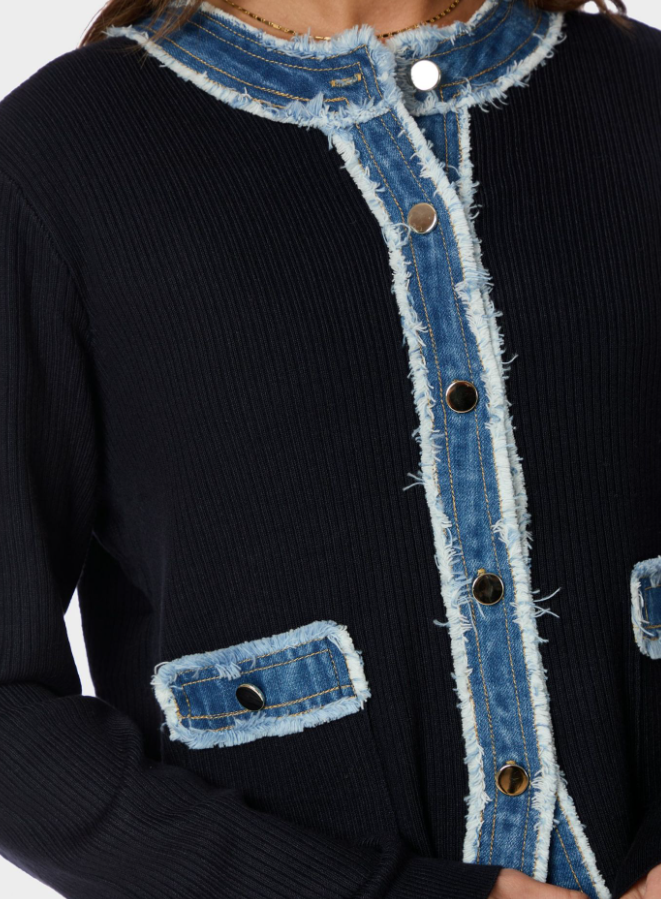 Zelma Knit Denim Cardigan