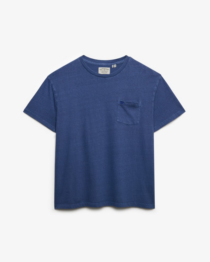 Cotton Classic Linen PKT Tee Montauk Blue