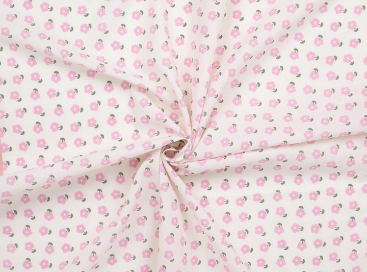 Skjerf med Daisy Print 65x65cm Lys Rosa