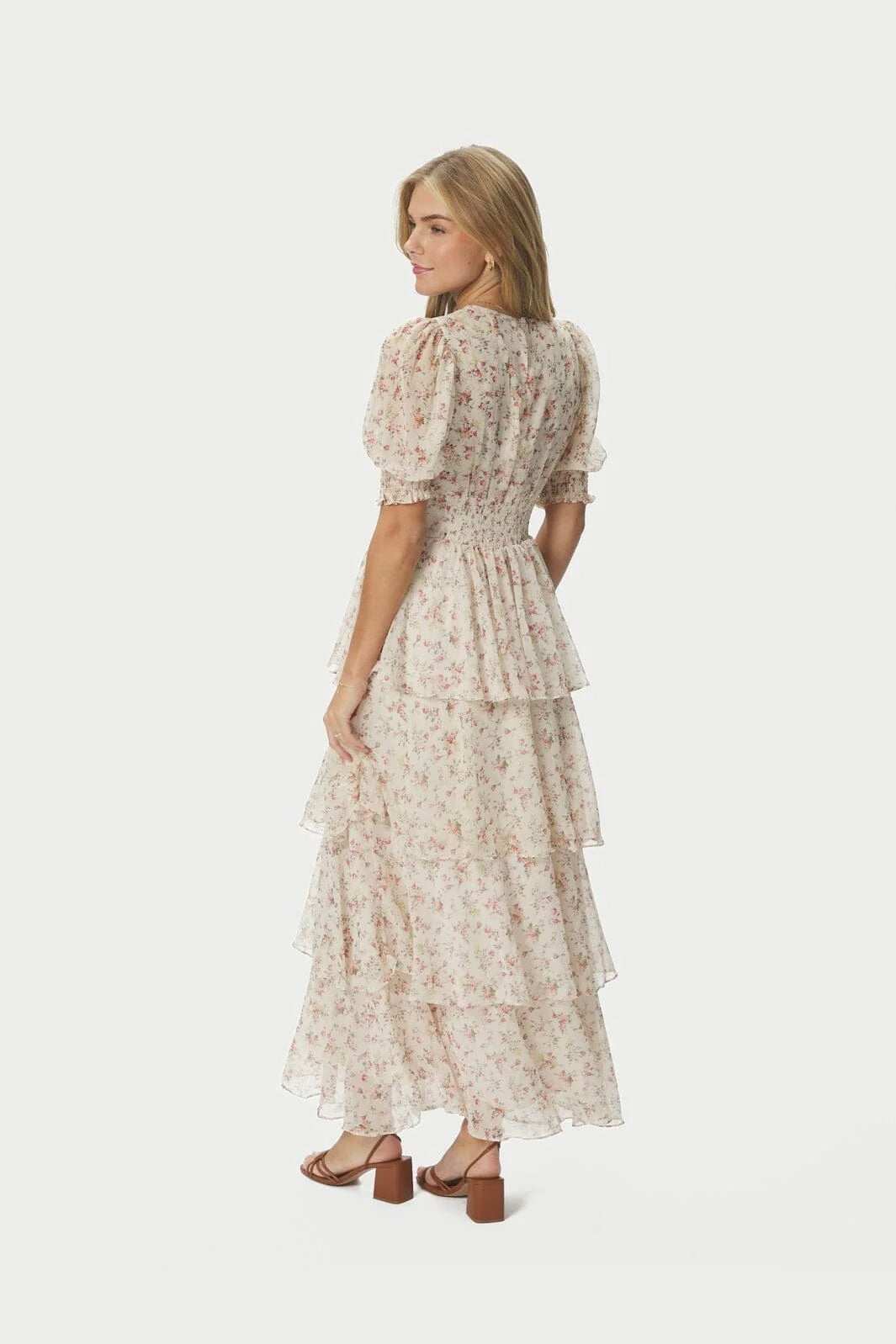 Sable Meadow Printed Dress Creme