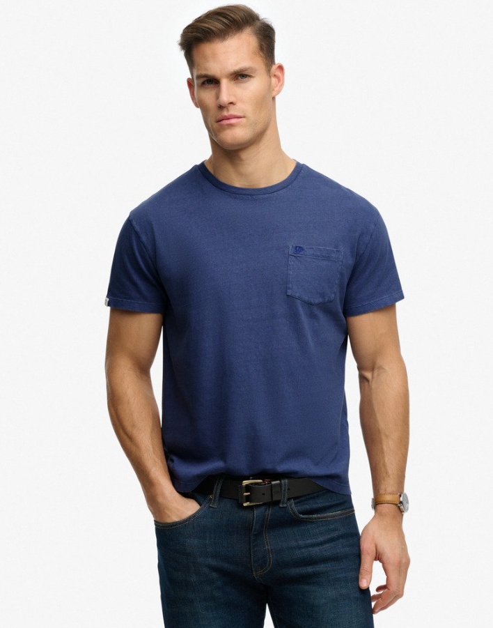 Cotton Classic Linen PKT Tee Montauk Blue
