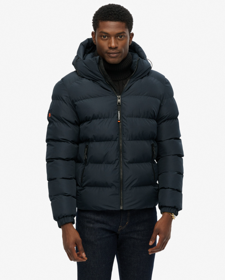 Hooded Sports Puffer Jacket Eclipse Navy