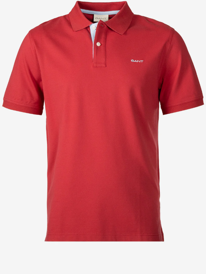 Reg Contrast Pique SS Polo Muted Red