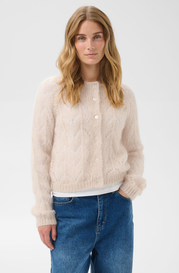 DinahPW Cardigan Whitecap Gray