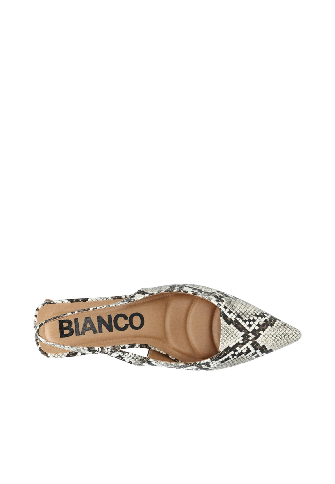 BIAMARALYN Slingback Faux Leather White Snake