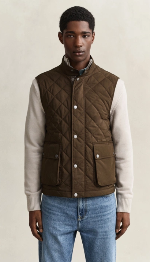 Quilted Vest 217 Black Brown