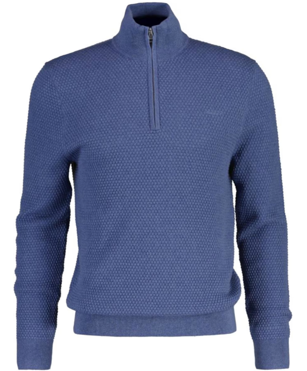 Textured Cotton Merino Half Zip