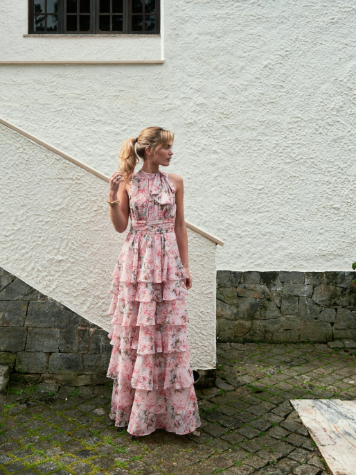 Marli Flower Chiffon Dress