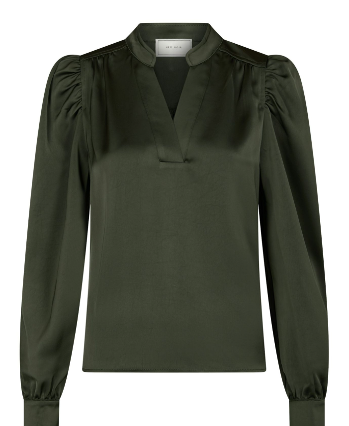 Rosslyn Heavy Sateen Blouse Deep Green