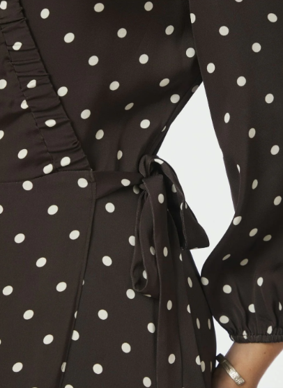 Malinga Dot Dress Dark Brown