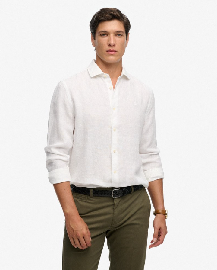 Riviera L/S Linen Shirt Optic