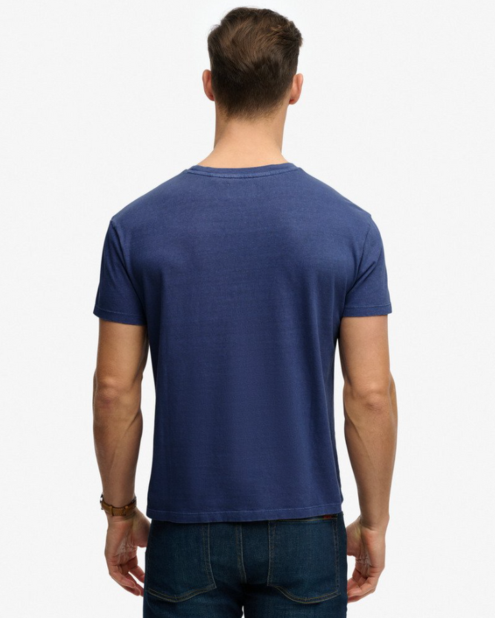 Cotton Classic Linen PKT Tee Montauk Blue