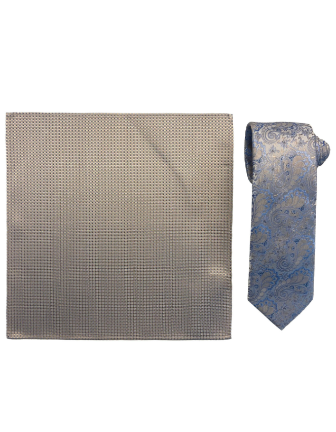 Santi Silkeslips+Lommetørkle Mønstret