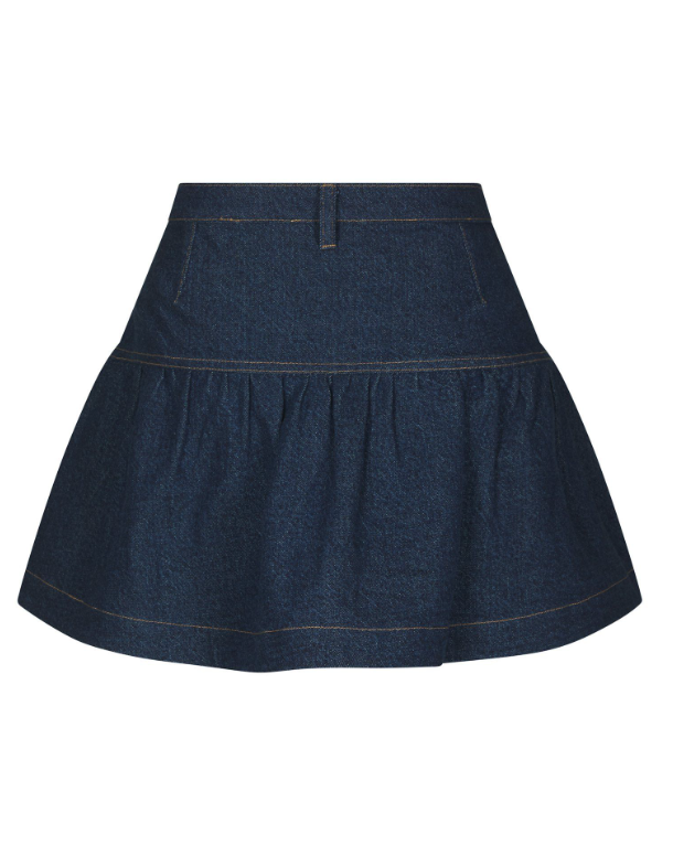 Tipa Denim Frill Skirt Blue