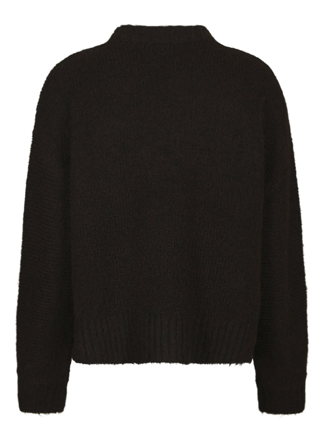 Taura Fluffy Knit Cardigan Dark Brown