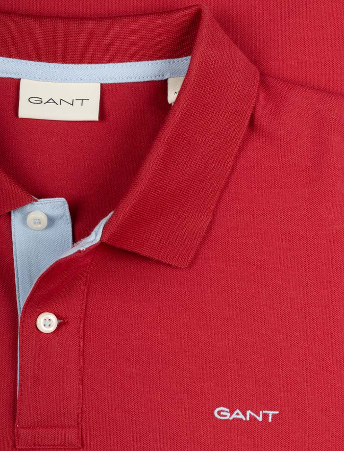 Reg Contrast Pique SS Polo Muted Red