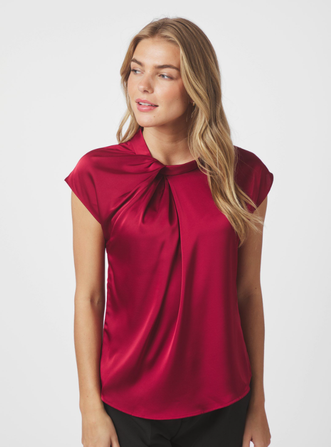 Fleur Drapy Satin Blouse