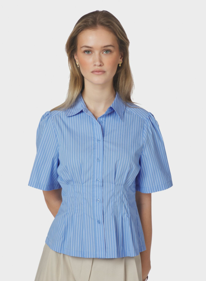 Balara Stripe Poplin Shirt Light Blue