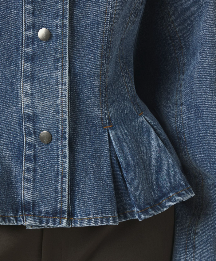 Rivora Denim Peplum Jacket Blue