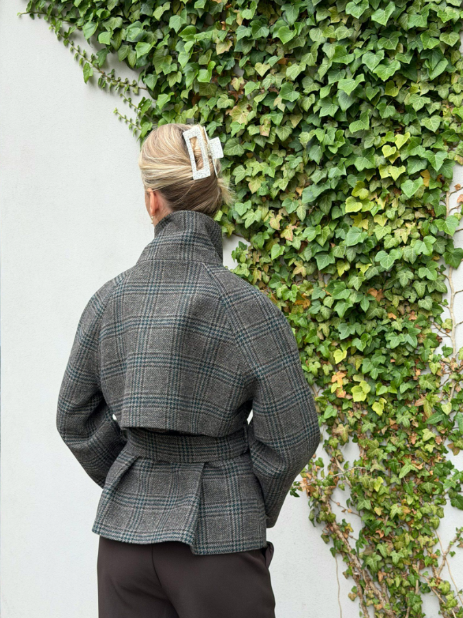 Munet Check Jacket Dark Grey