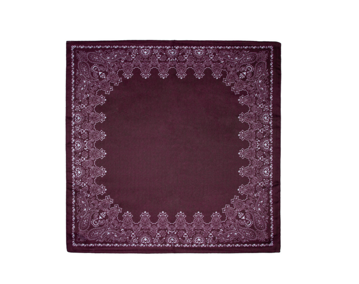 Skjerf m/kant 70x70 Bordeaux