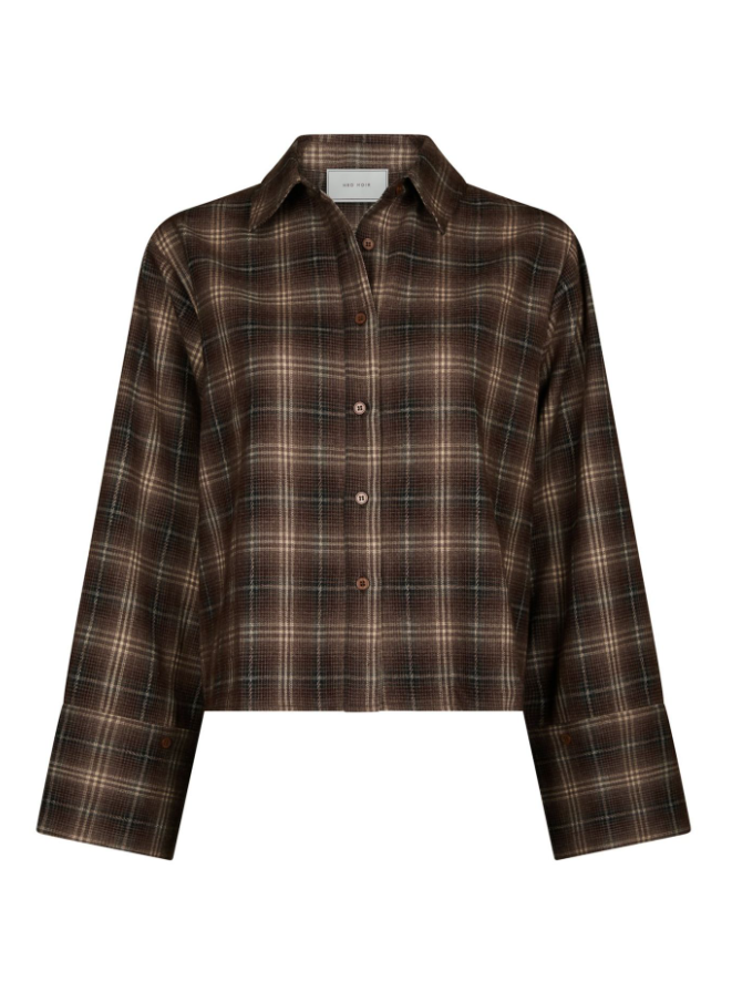 Jaylin Flannel Check Shirt Dark Taupe