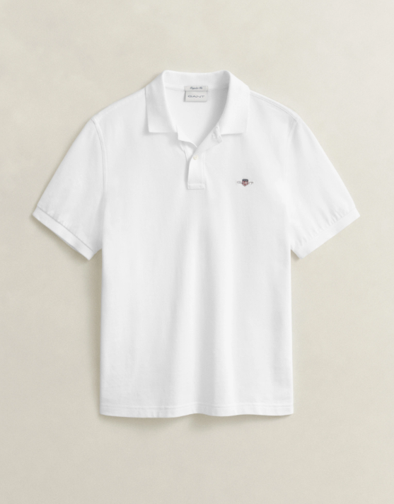 Reg Shield SS Pique Polo White