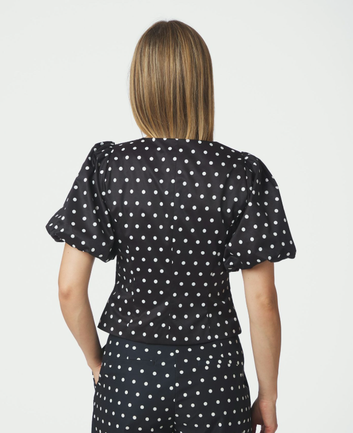 Anela Dot Blouse Black