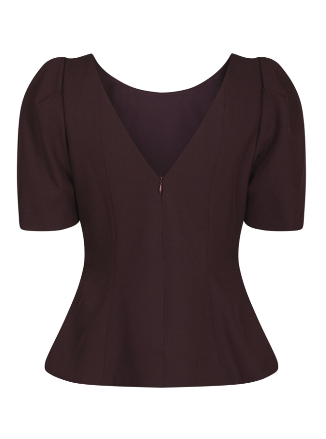 Mellisana Structure Blouse Chocolate Plum