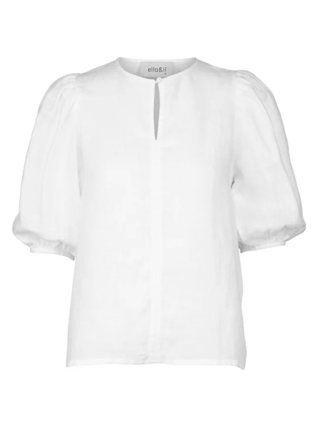 Anna Linen Top White