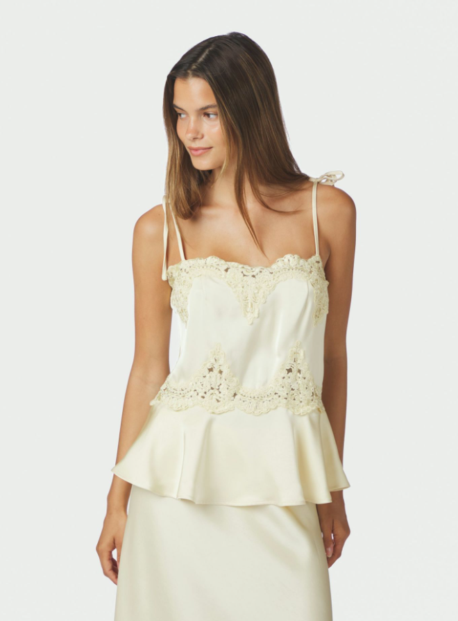 Kaela Heavy Lace Top Light Yellow