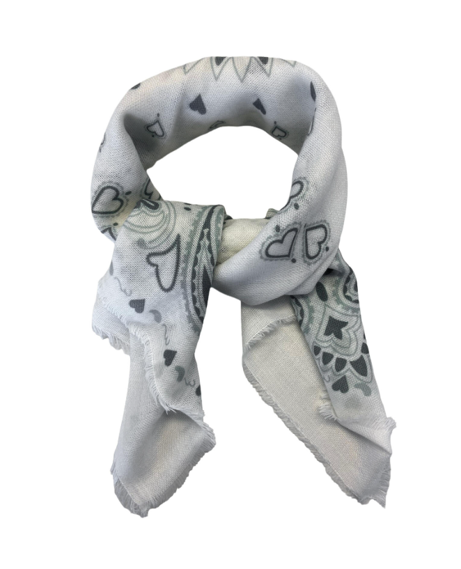 Skjerf Mønstret 85x85 Offwhite