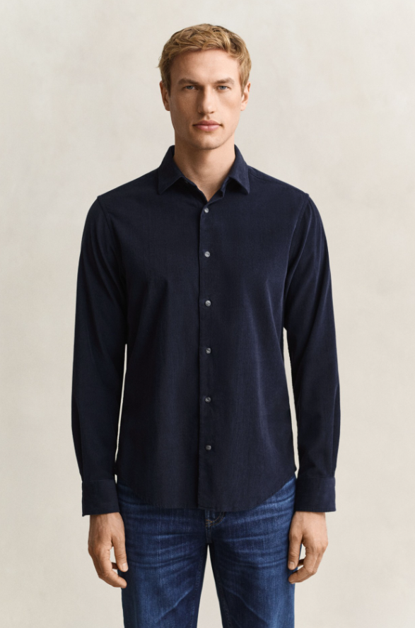 Reg Baby Cord Shirt Navy