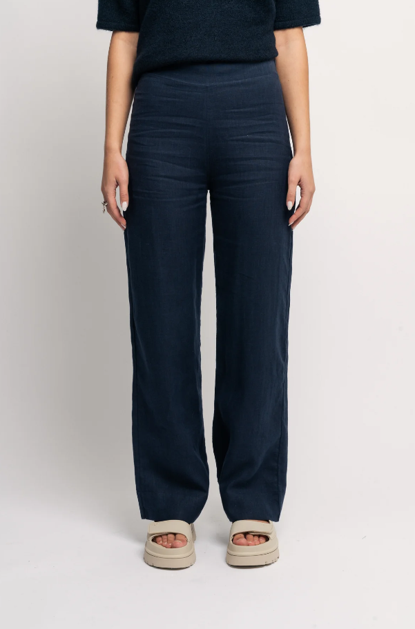 MOLLY LINEN PANTS NAVY