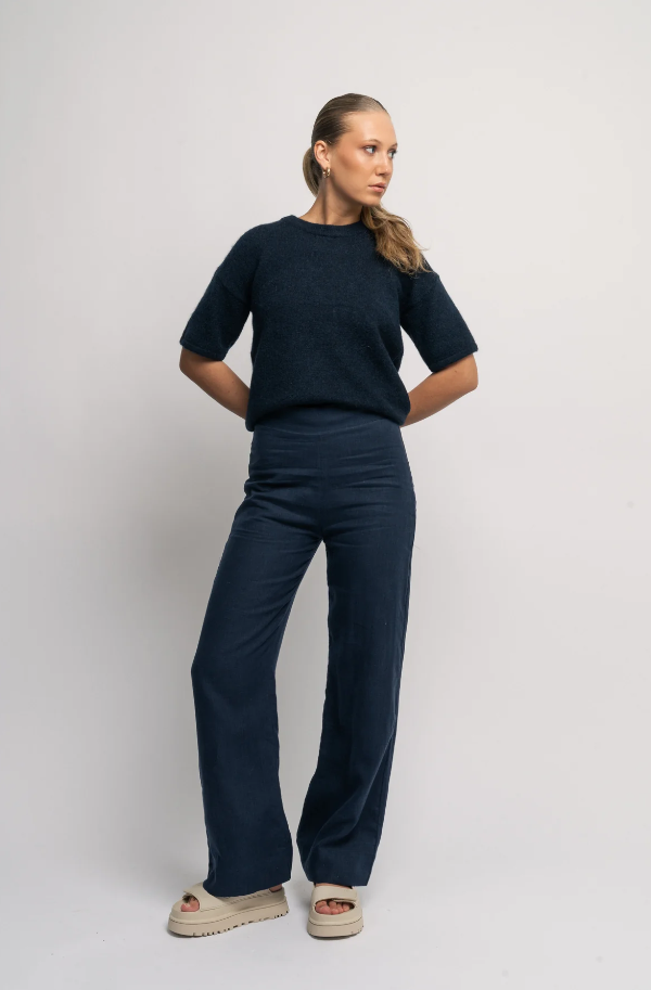 MOLLY LINEN PANTS NAVY