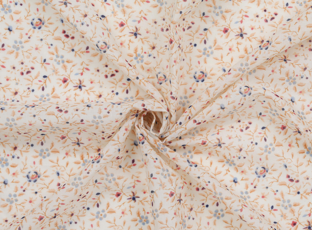 Scarf With Flowers 60x60 cm Offwhite