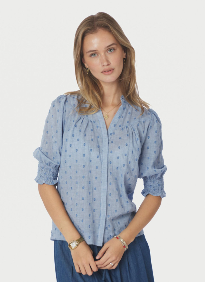 Diana Dobby S Blouse Light Blue