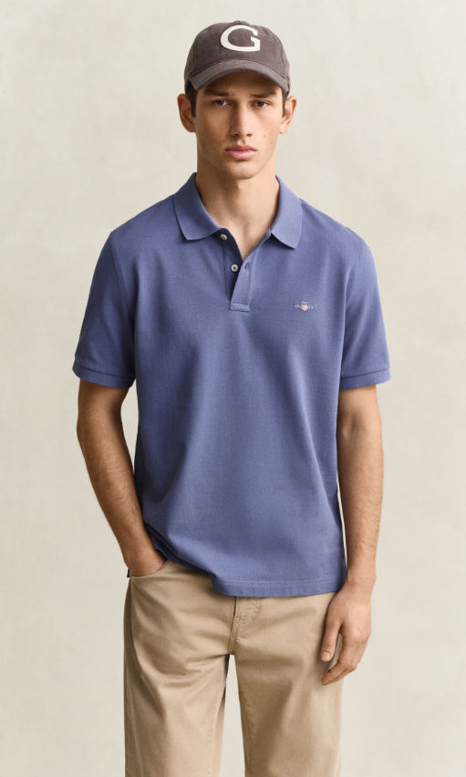 Reg Shield SS Pique Polo Blue Horizon