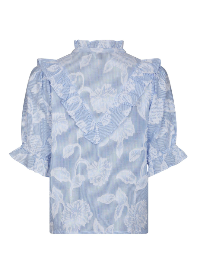 Manet Jacquard Blouse Light Blue