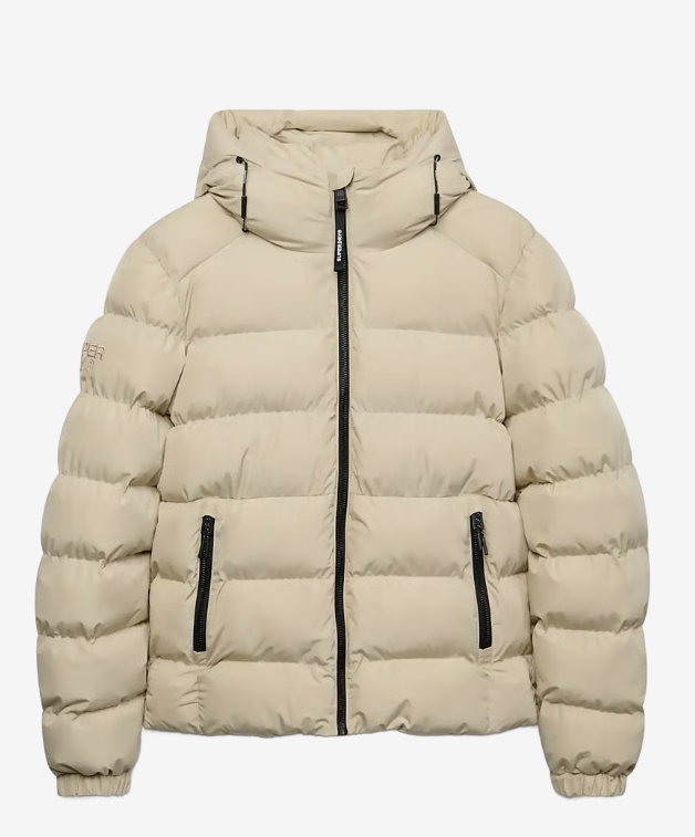 Hooded Sports Puffer Jacket  Climbing Chalk