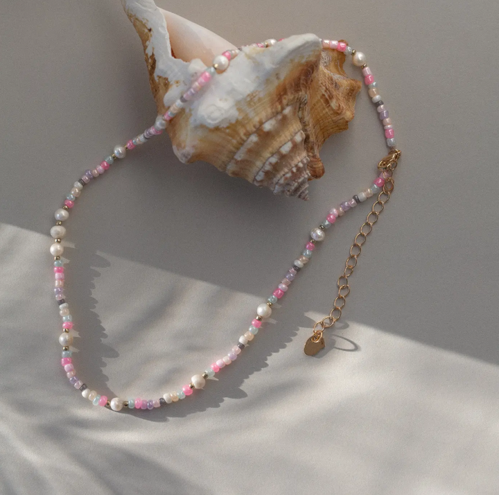 Tess pastel bead and pearl necklace