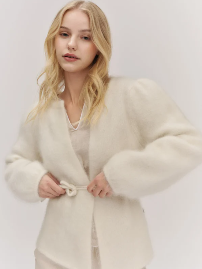 Fredrikke Chunky Cardigan Bright -White