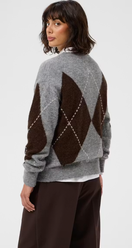 SorayasPW Pullover Brown/Grey Check