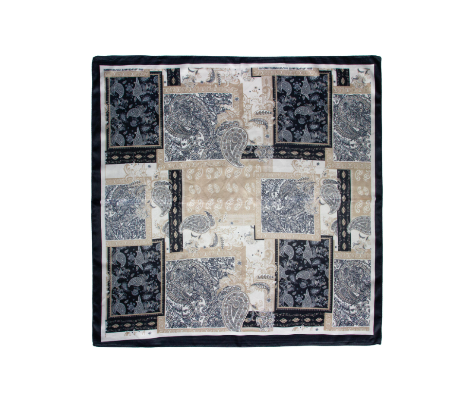 Skjerf Paisley Sort