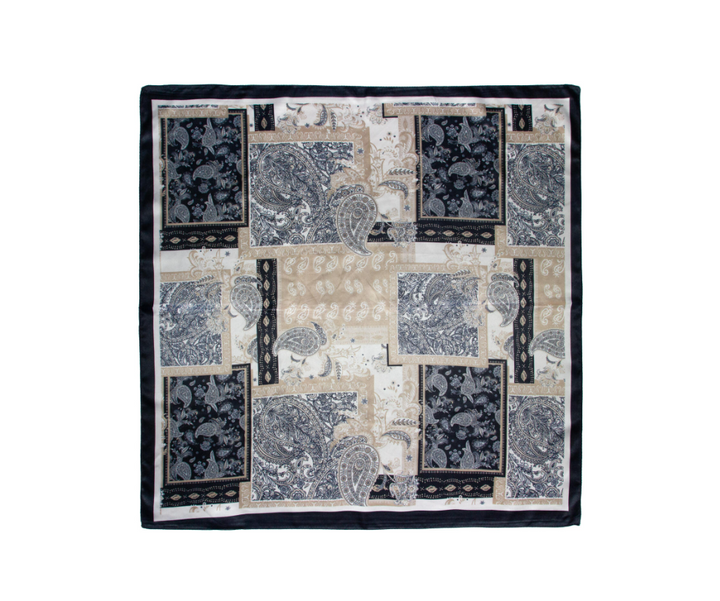 Skjerf Paisley Sort