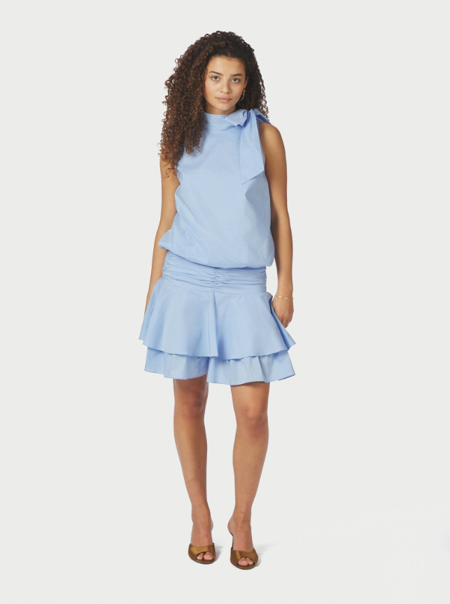 Janie Poplin Skirt Light Blue