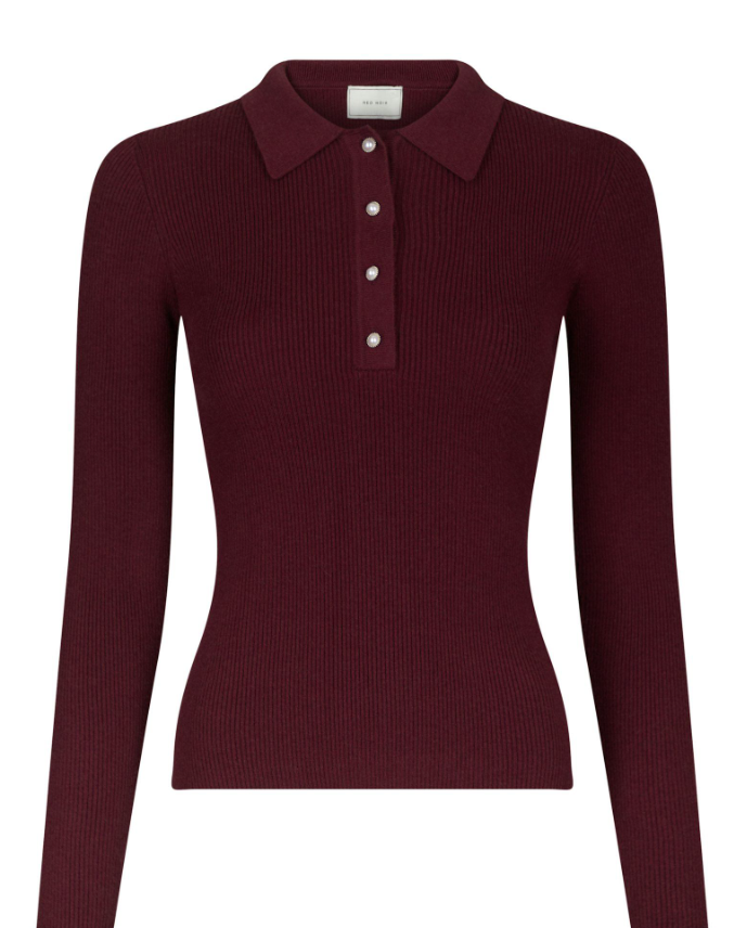 Panama Knit Blouse Wine