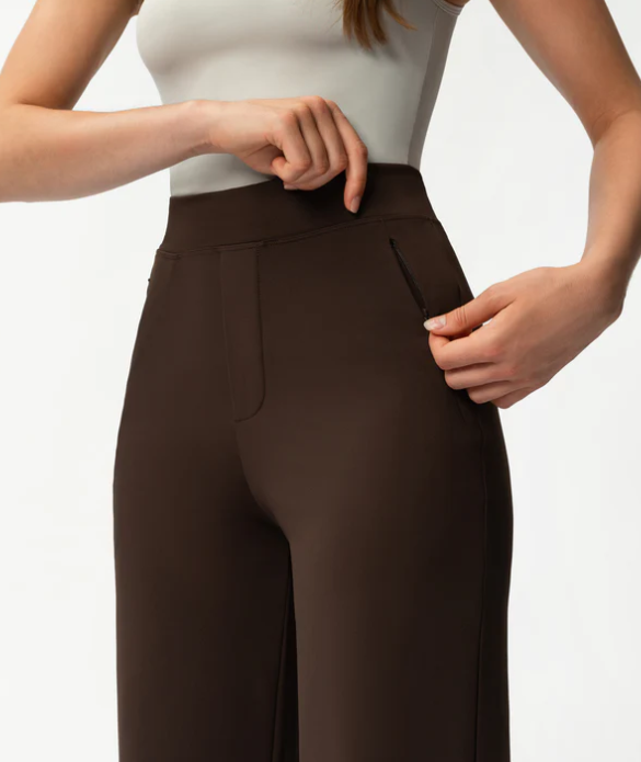 Asana Relaxed Straight Pant Dark Brown