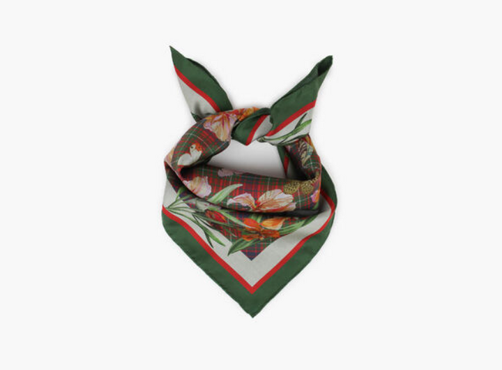 Nohr Maud Silk Scarf Oliven Grønn